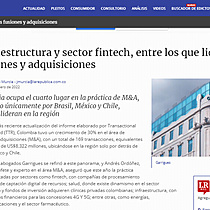 Infraestructura y sector fintech, entre los que liderarn las fusiones y adquisiciones